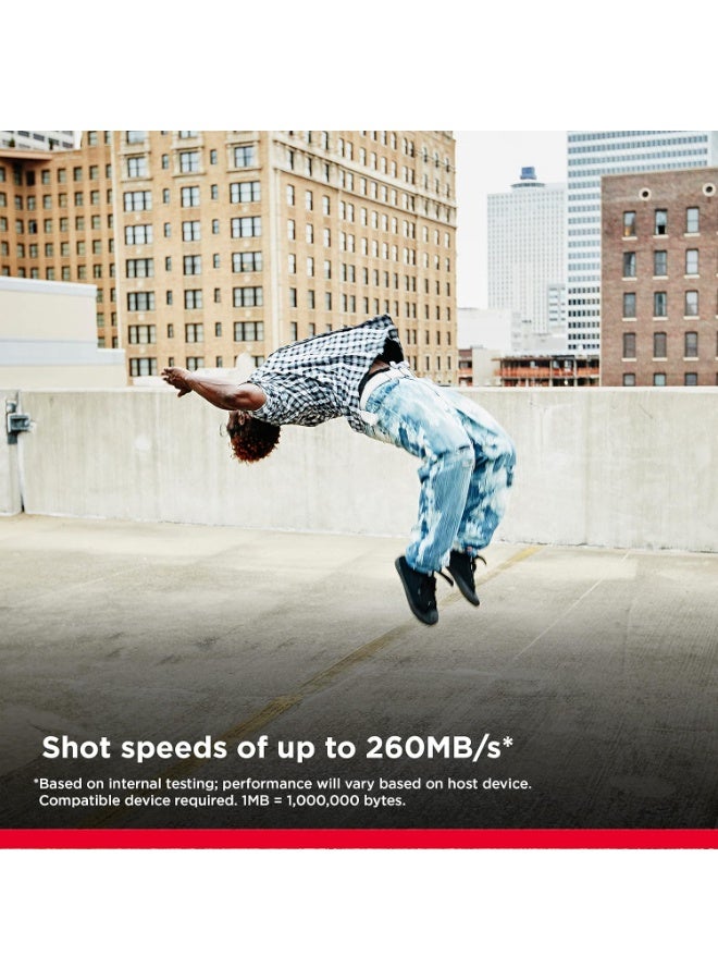 سانديسك بطاقة ذاكرة Extreme PRO SDXC UHS-II سعة 256 جيجابايت - C10، U3، V90، 8K، 4K، فيديو عالي الدقة بالكامل، بطاقة SD - SDSDXDK-256G-GN4IN 256 جيجابايت - Image 3